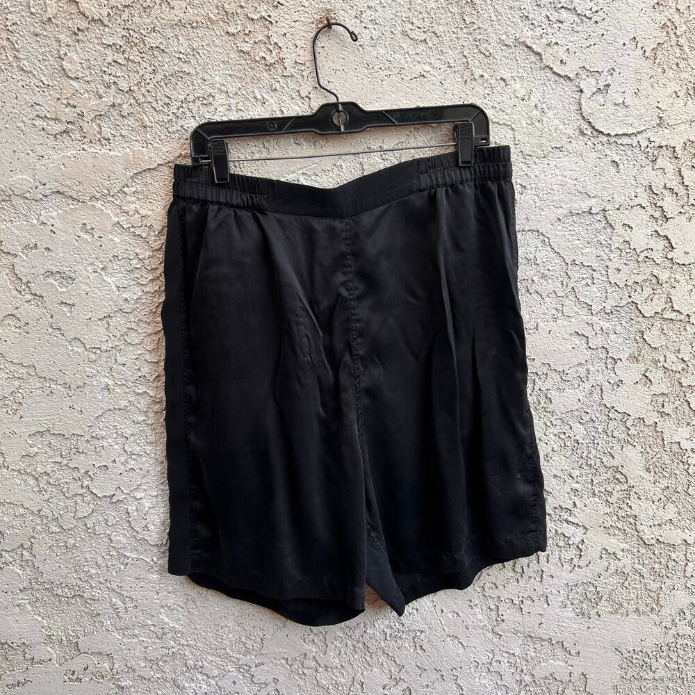 Lahgo 100% Silk Washable Black Lounge Sleep Shorts Mens